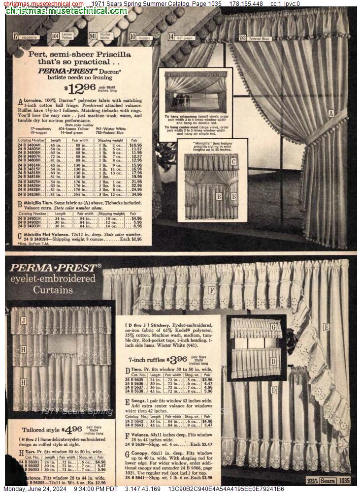 1971 Sears Spring Summer Catalog, Page 1035