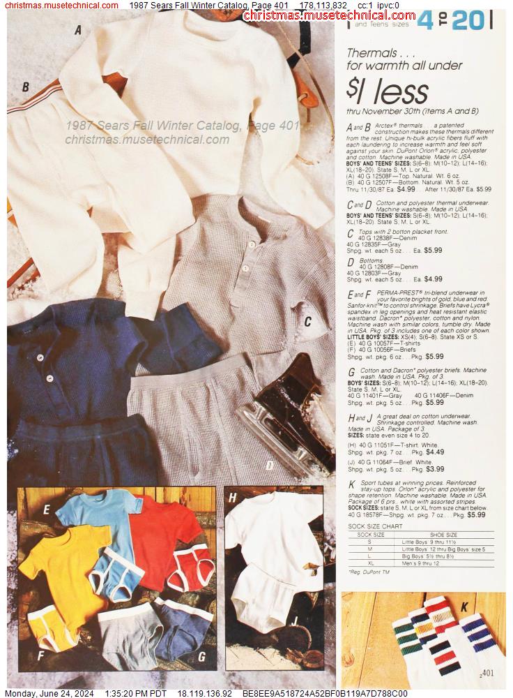 1987 Sears Fall Winter Catalog, Page 401