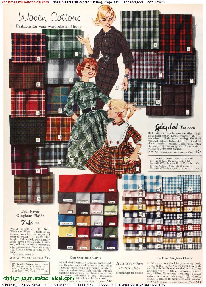 1960 Sears Fall Winter Catalog, Page 301