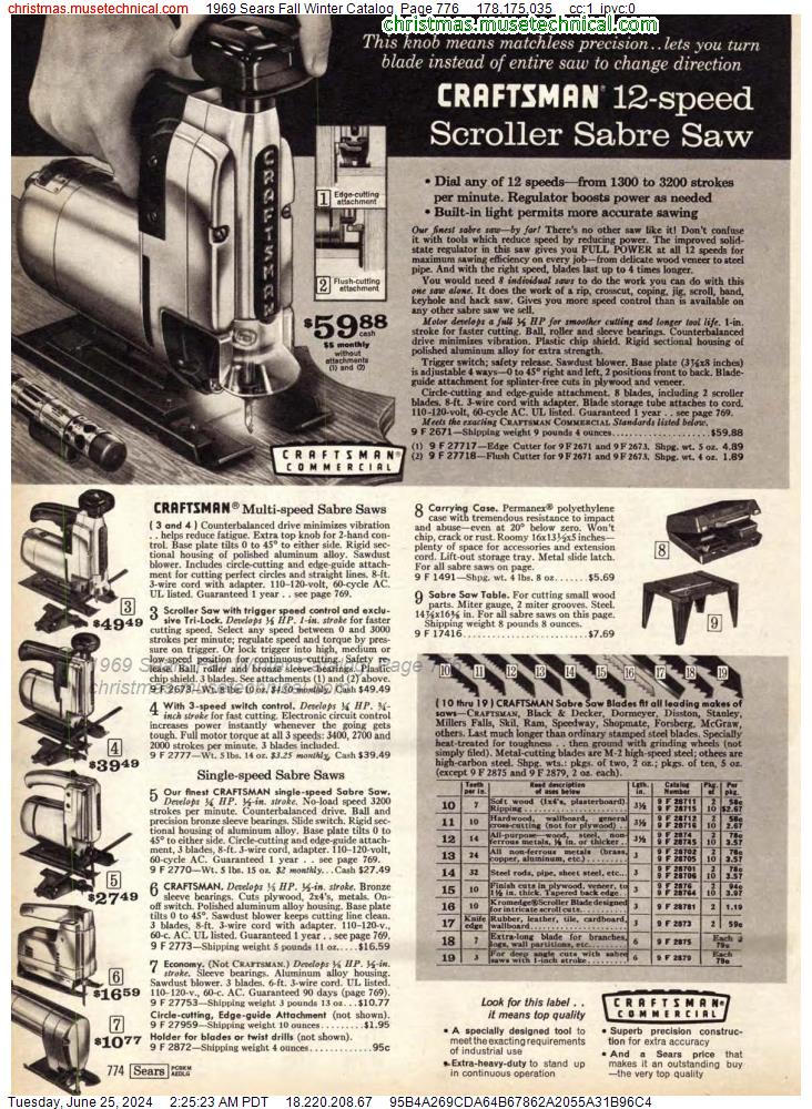 1969 Sears Fall Winter Catalog, Page 776