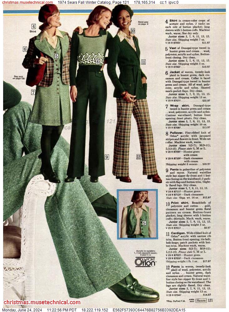 1974 Sears Fall Winter Catalog, Page 121