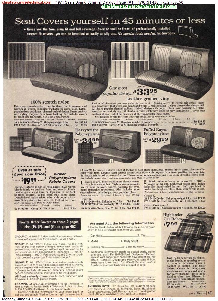 1971 Sears Spring Summer Catalog, Page 461