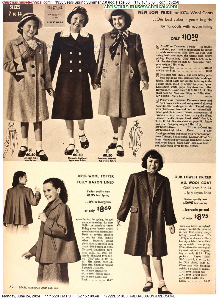 1950 Sears Spring Summer Catalog, Page 56