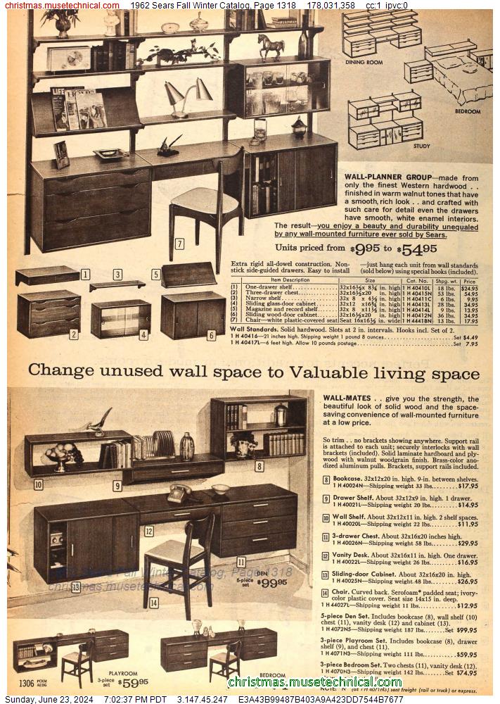 1962 Sears Fall Winter Catalog, Page 1318