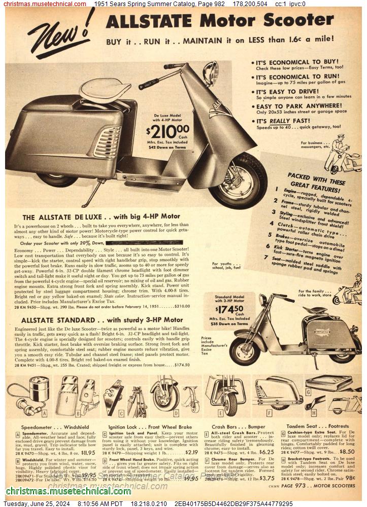 1951 Sears Spring Summer Catalog, Page 982