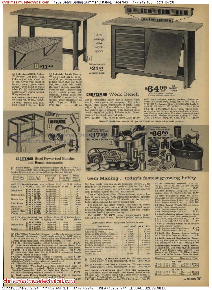 1962 Sears Spring Summer Catalog, Page 943