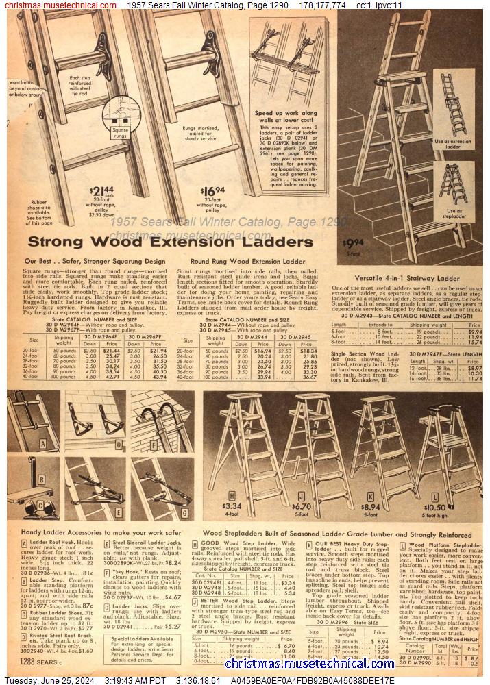 1957 Sears Fall Winter Catalog, Page 1290