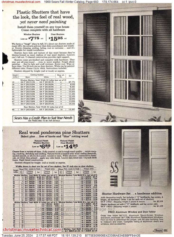 1969 Sears Fall Winter Catalog, Page 693