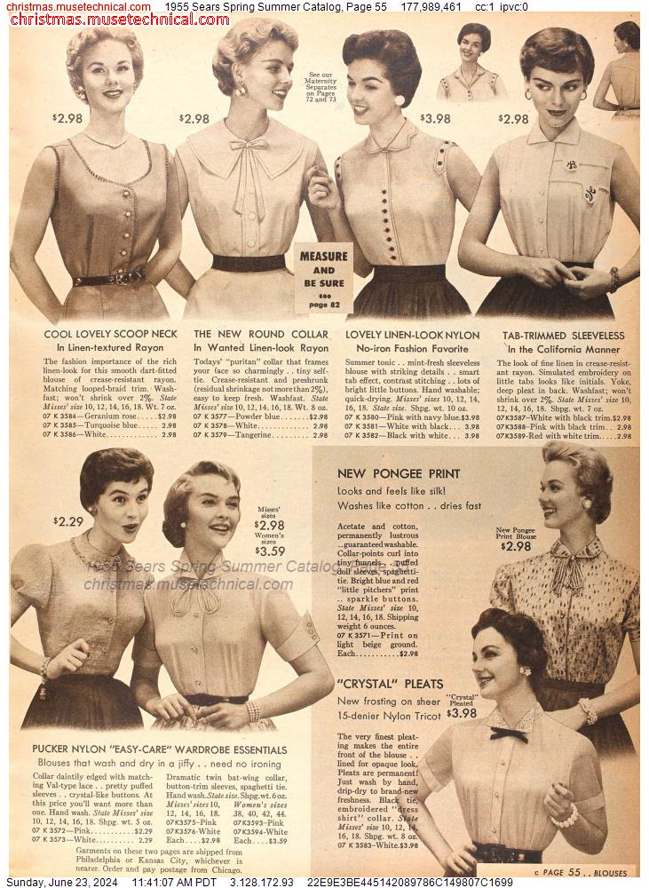 1955 Sears Spring Summer Catalog, Page 55