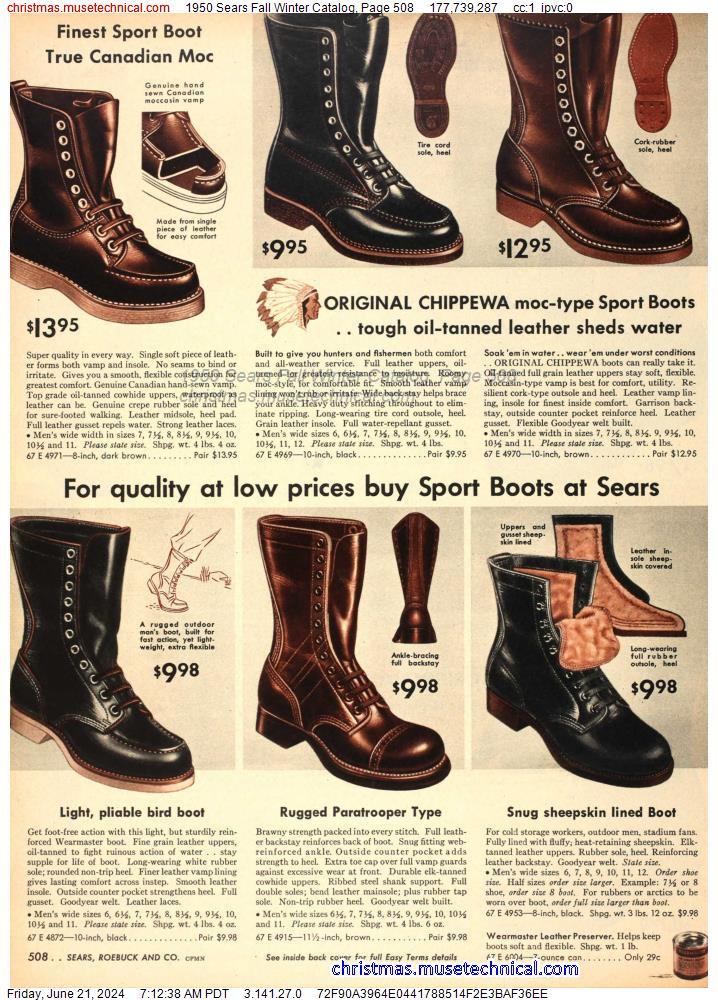 1950 Sears Fall Winter Catalog, Page 508
