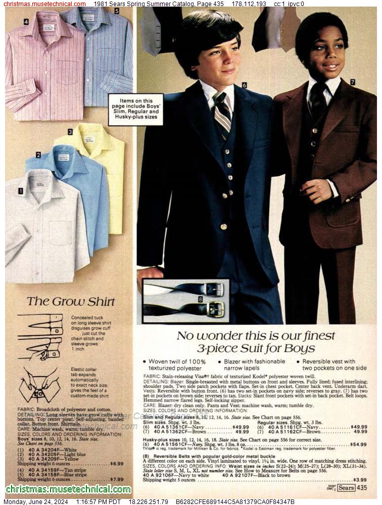 1981 Sears Spring Summer Catalog, Page 435