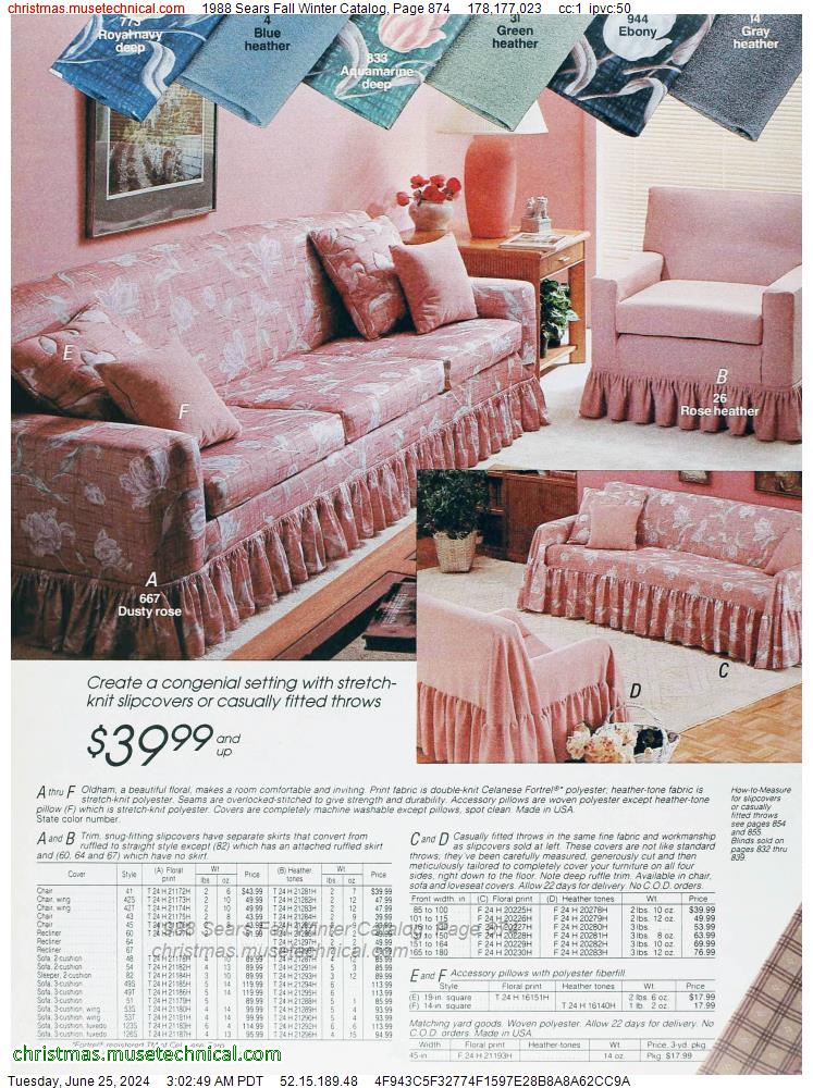 1988 Sears Fall Winter Catalog, Page 874