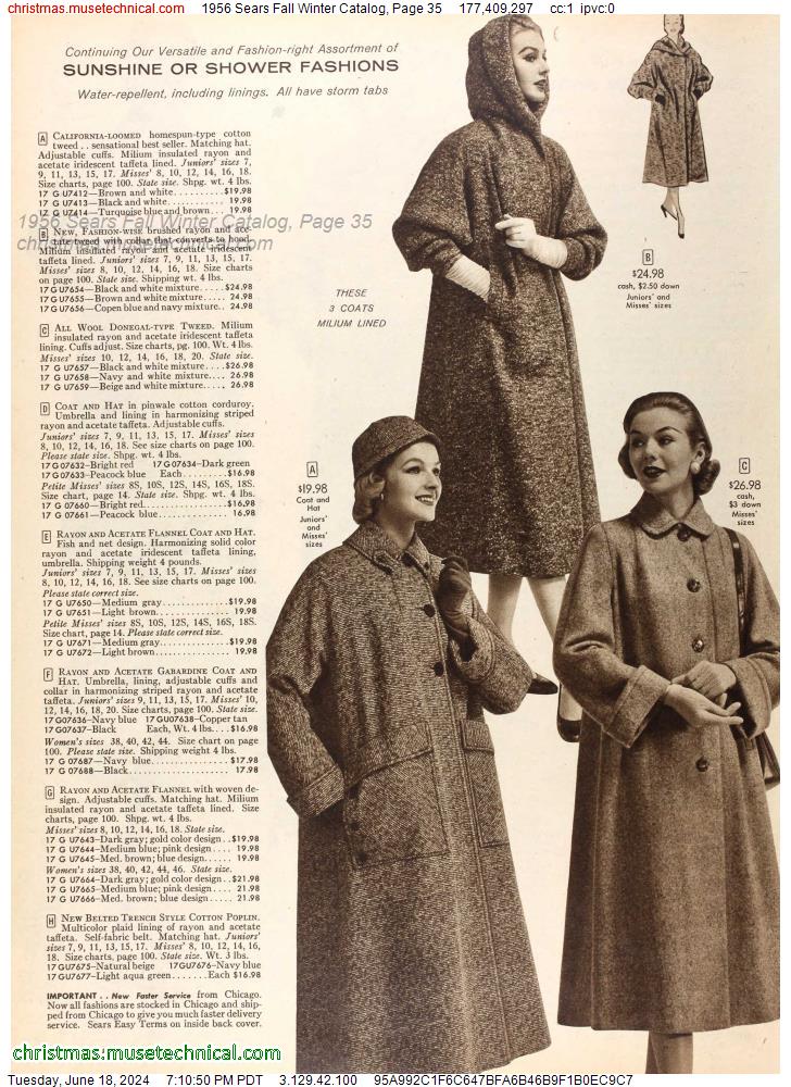 1956 Sears Fall Winter Catalog, Page 35