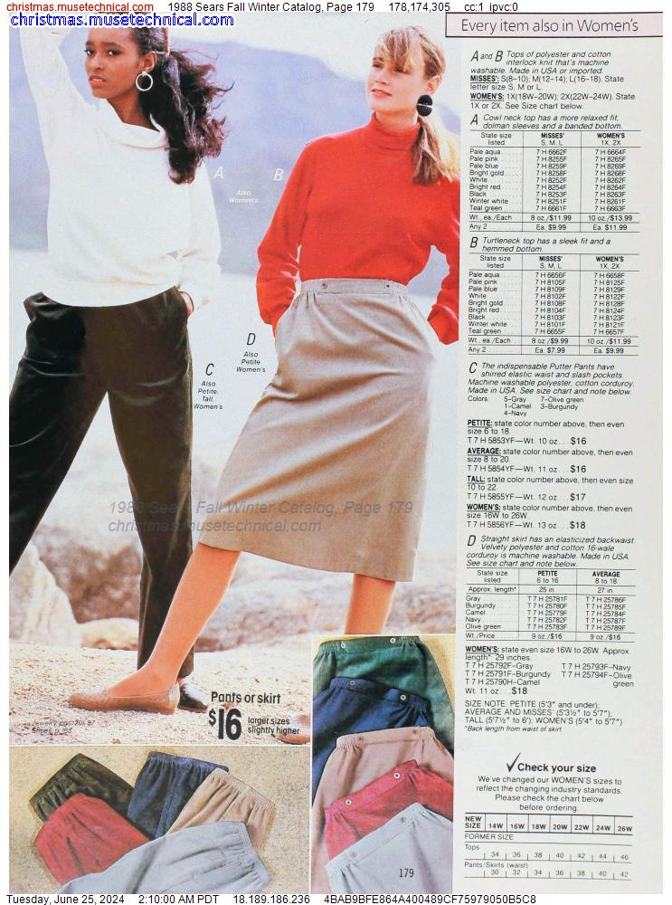 1988 Sears Fall Winter Catalog, Page 179