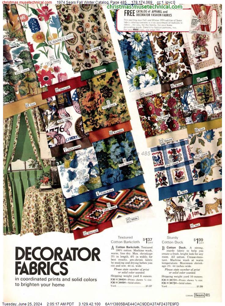 1974 Sears Fall Winter Catalog, Page 485