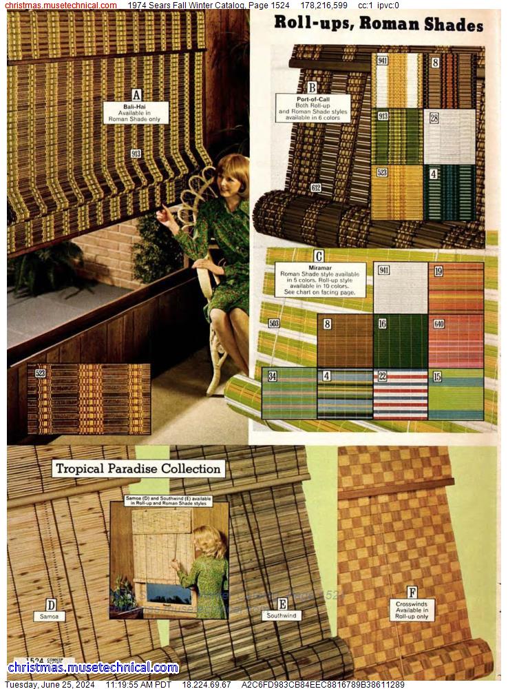 1974 Sears Fall Winter Catalog, Page 1524