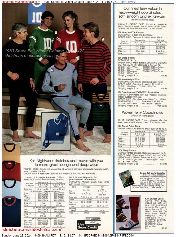 1983 Sears Fall Winter Catalog, Page 422