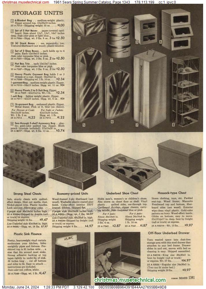 1961 Sears Spring Summer Catalog, Page 1343