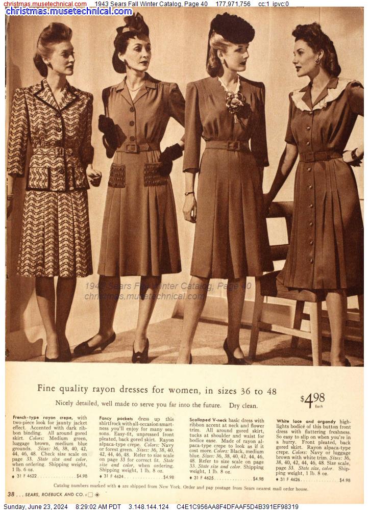 1943 Sears Fall Winter Catalog, Page 40