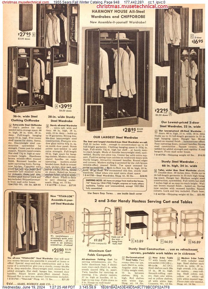 1955 Sears Fall Winter Catalog, Page 948