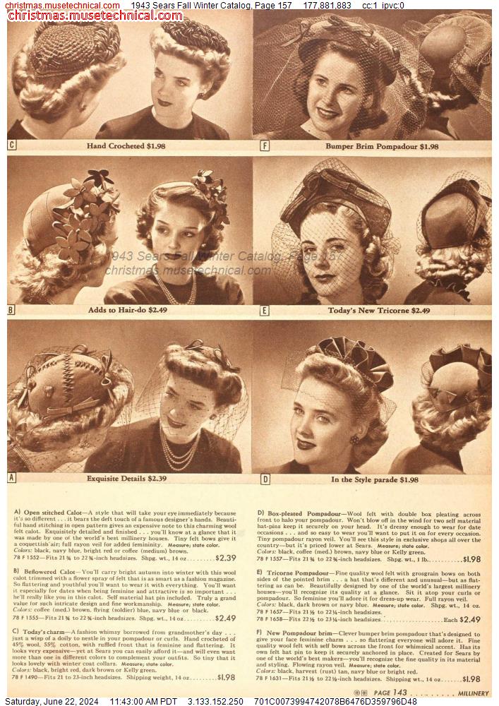 1943 Sears Fall Winter Catalog, Page 157