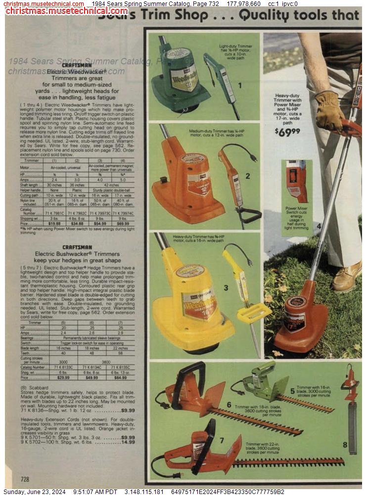 1984 Sears Spring Summer Catalog, Page 732