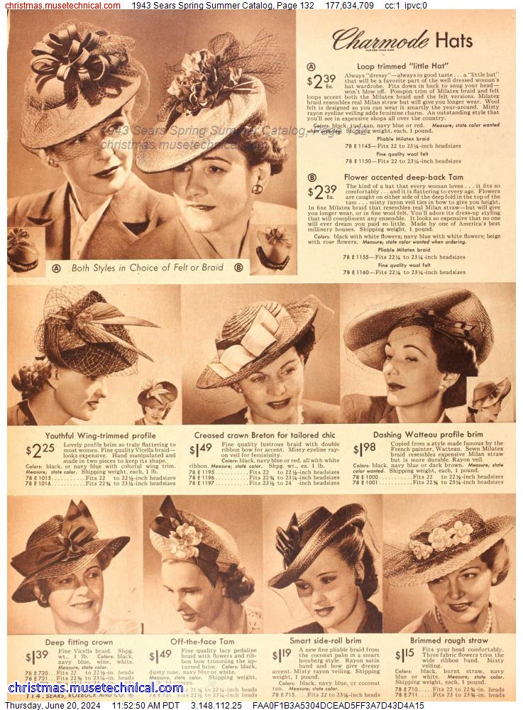 1943 Sears Spring Summer Catalog, Page 132