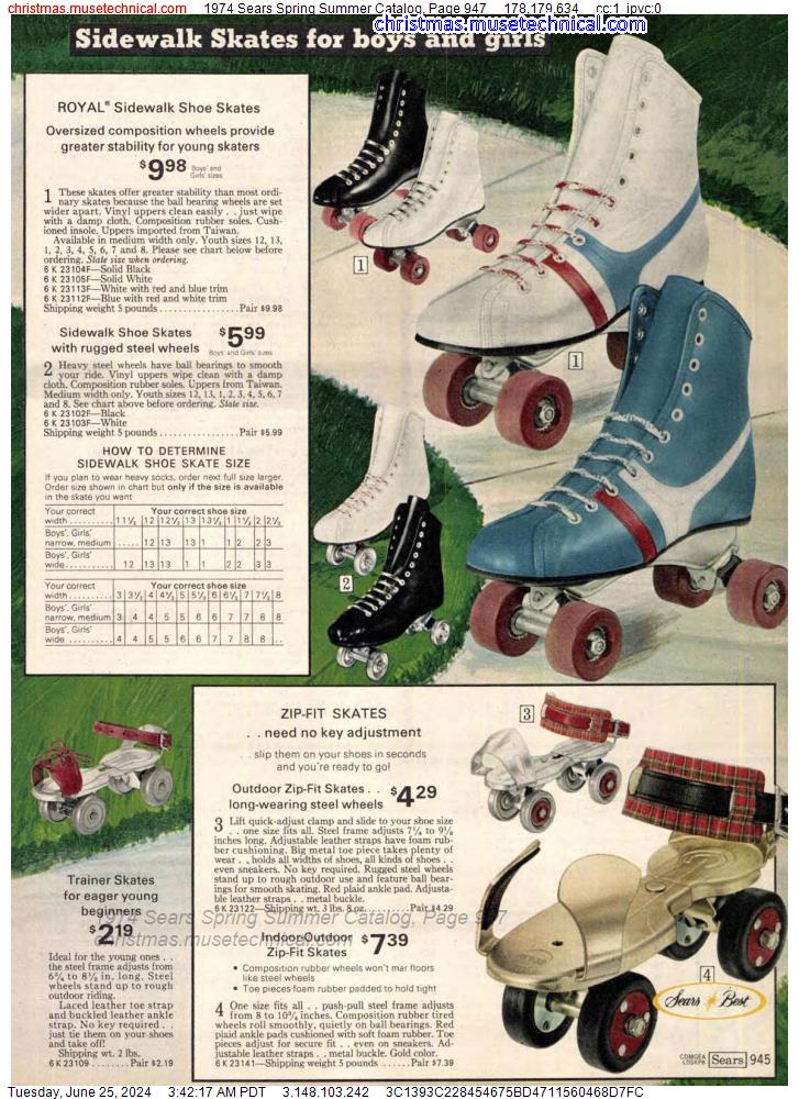 1974 Sears Spring Summer Catalog, Page 947