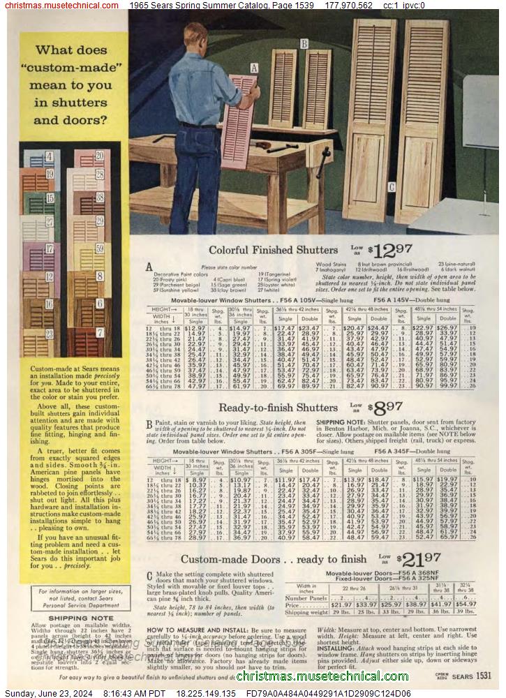 1965 Sears Spring Summer Catalog, Page 1539
