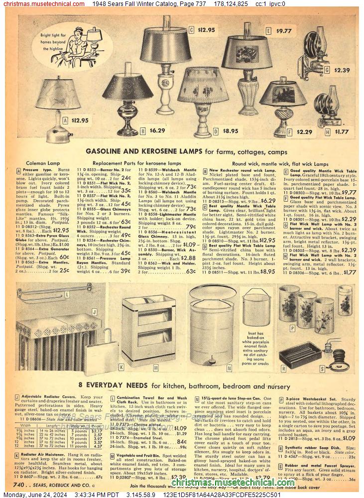 1948 Sears Fall Winter Catalog, Page 737