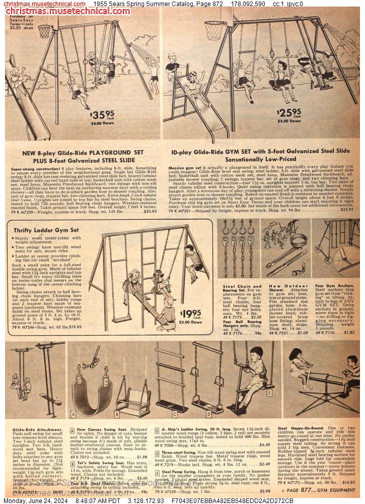 1955 Sears Spring Summer Catalog, Page 872