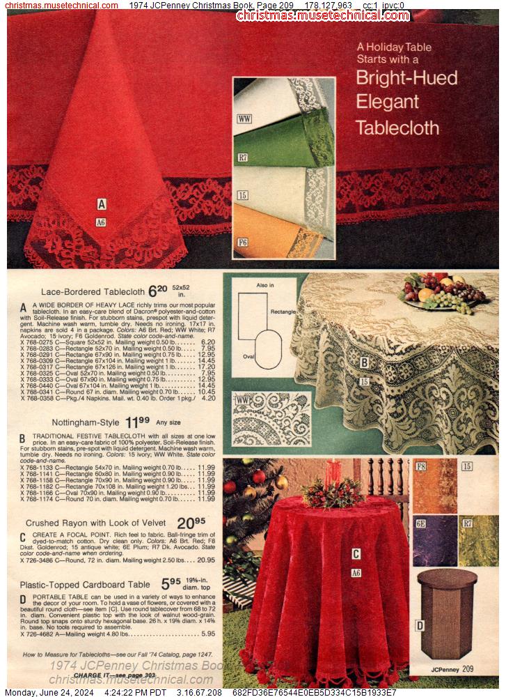 1974 JCPenney Christmas Book, Page 209
