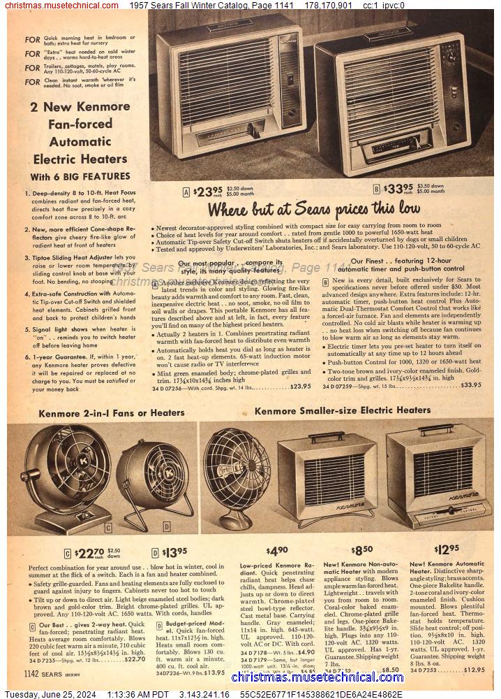1957 Sears Fall Winter Catalog, Page 1141
