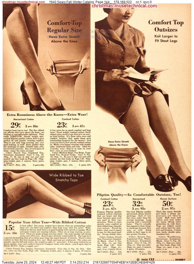 1940 Sears Fall Winter Catalog, Page 144