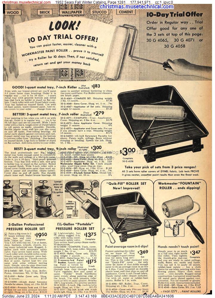 1952 Sears Fall Winter Catalog, Page 1281