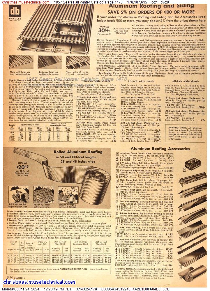 1957 Sears Fall Winter Catalog, Page 1478