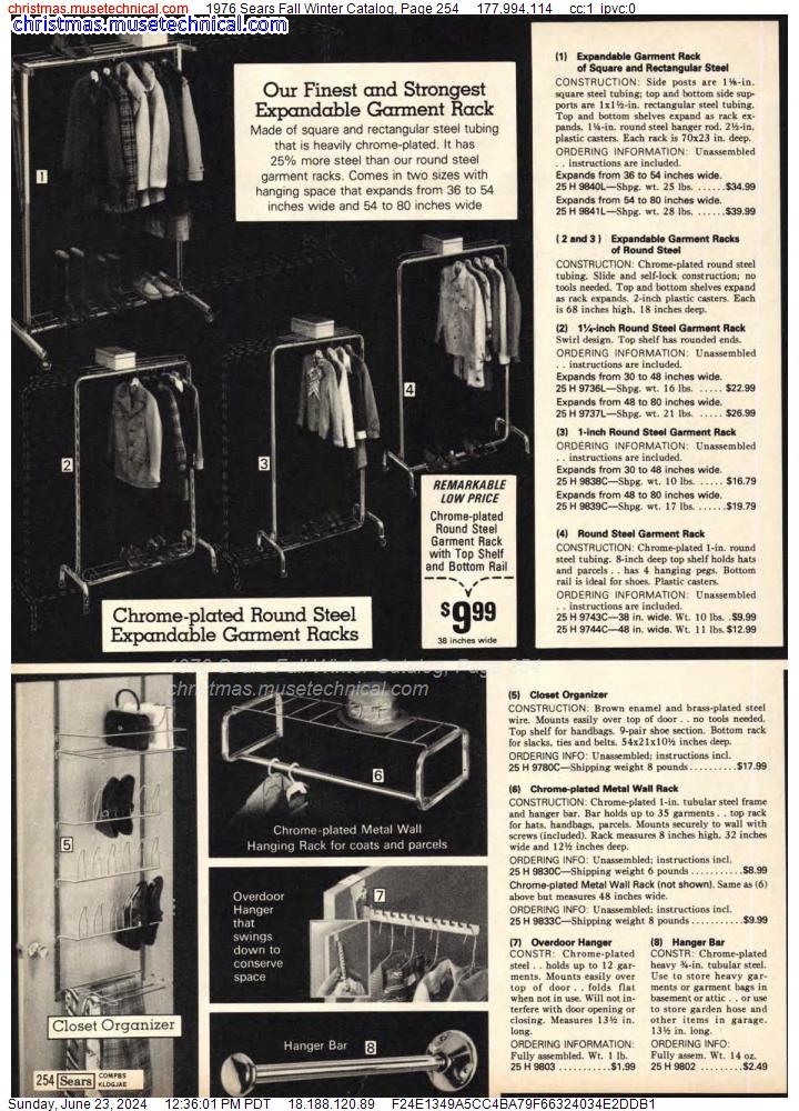 1976 Sears Fall Winter Catalog, Page 254