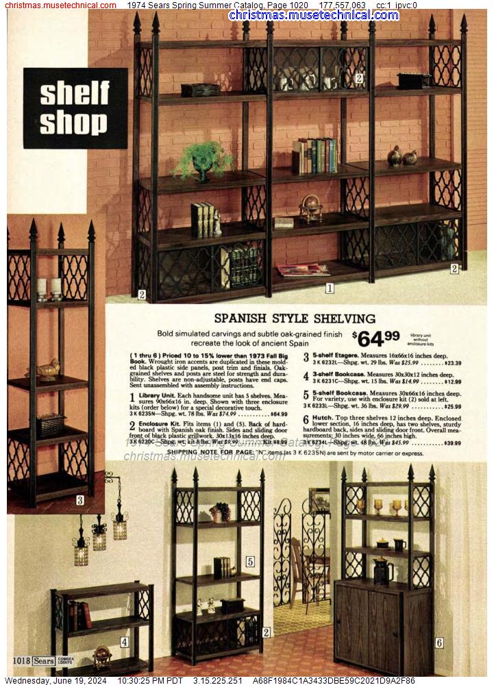 1974 Sears Spring Summer Catalog, Page 1020