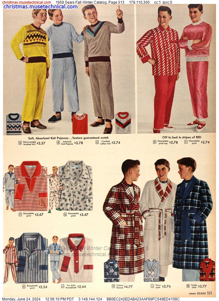 1958 Sears Fall Winter Catalog, Page 513