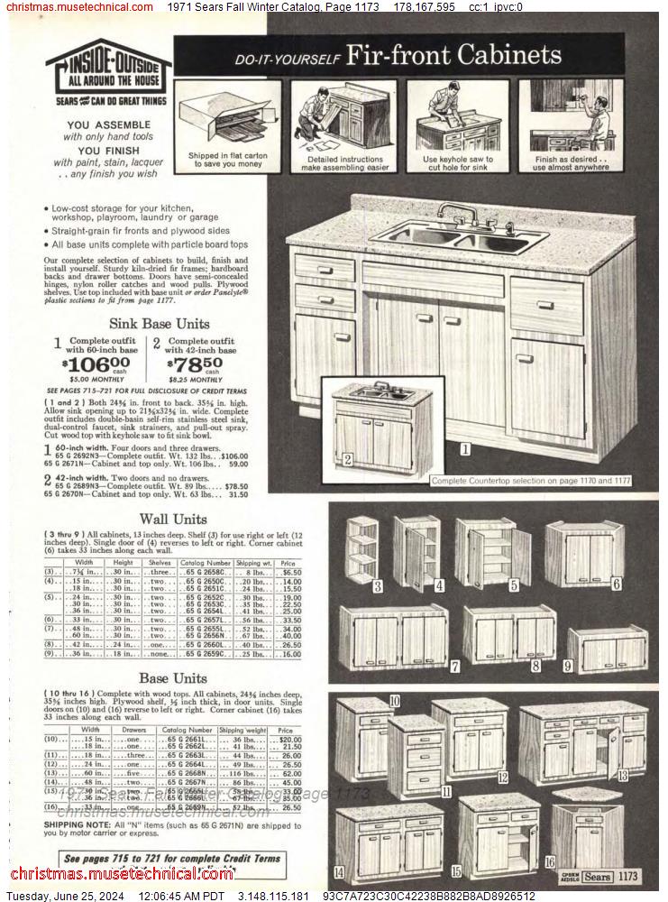 1971 Sears Fall Winter Catalog, Page 1173