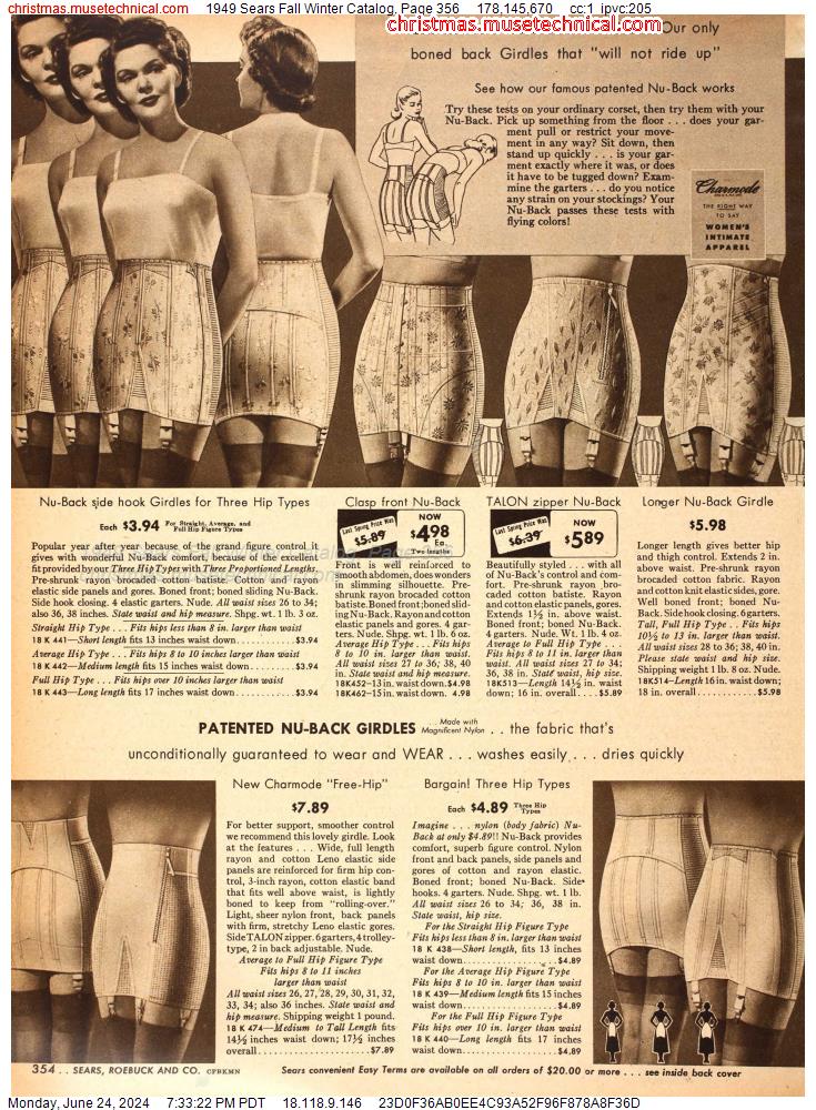 1949 Sears Fall Winter Catalog, Page 356