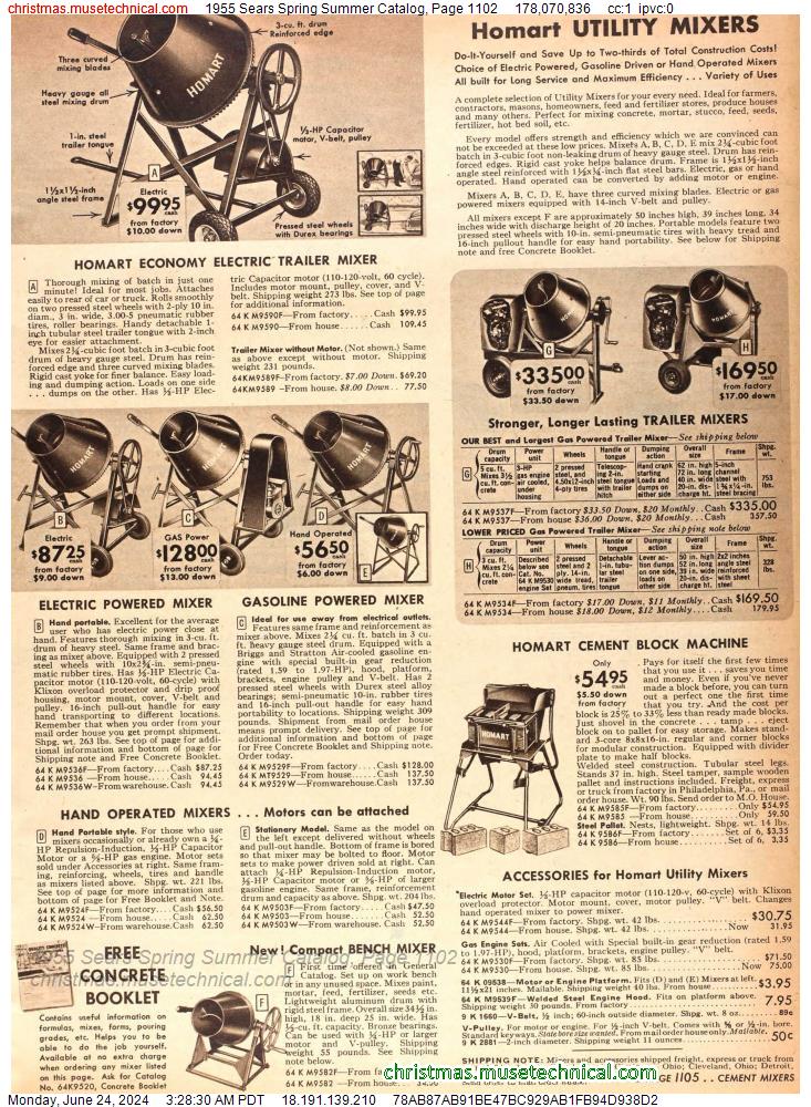 1955 Sears Spring Summer Catalog, Page 1102