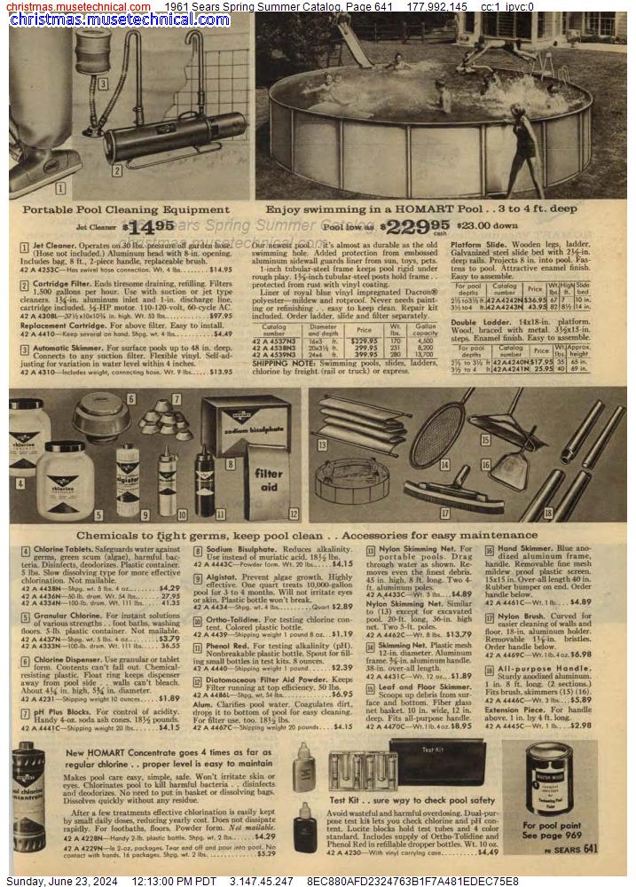 1961 Sears Spring Summer Catalog, Page 641