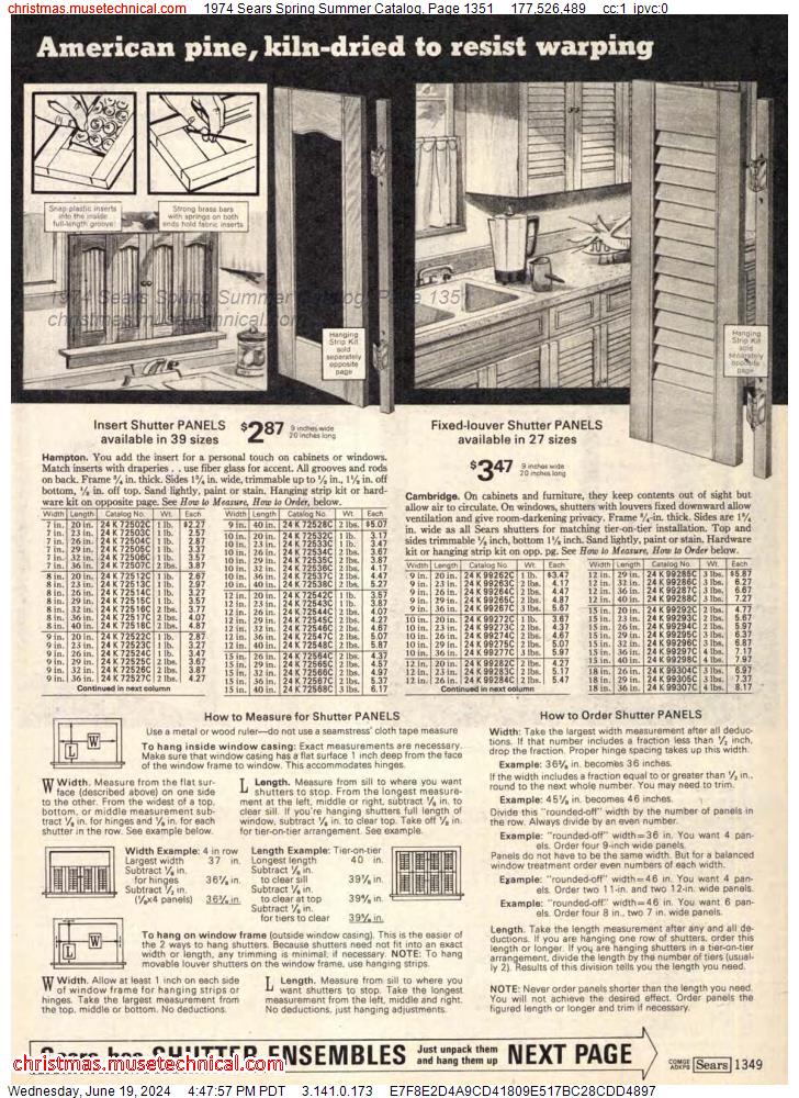 1974 Sears Spring Summer Catalog, Page 1351