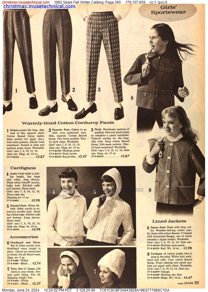 1962 Sears Fall Winter Catalog, Page 390