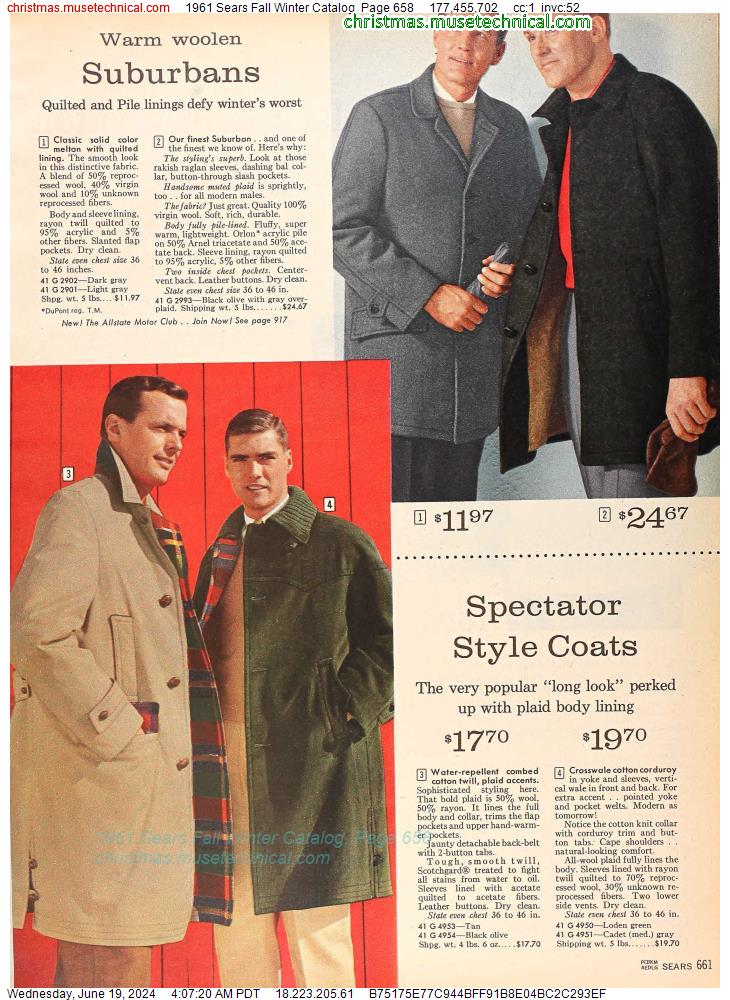 1961 Sears Fall Winter Catalog, Page 658