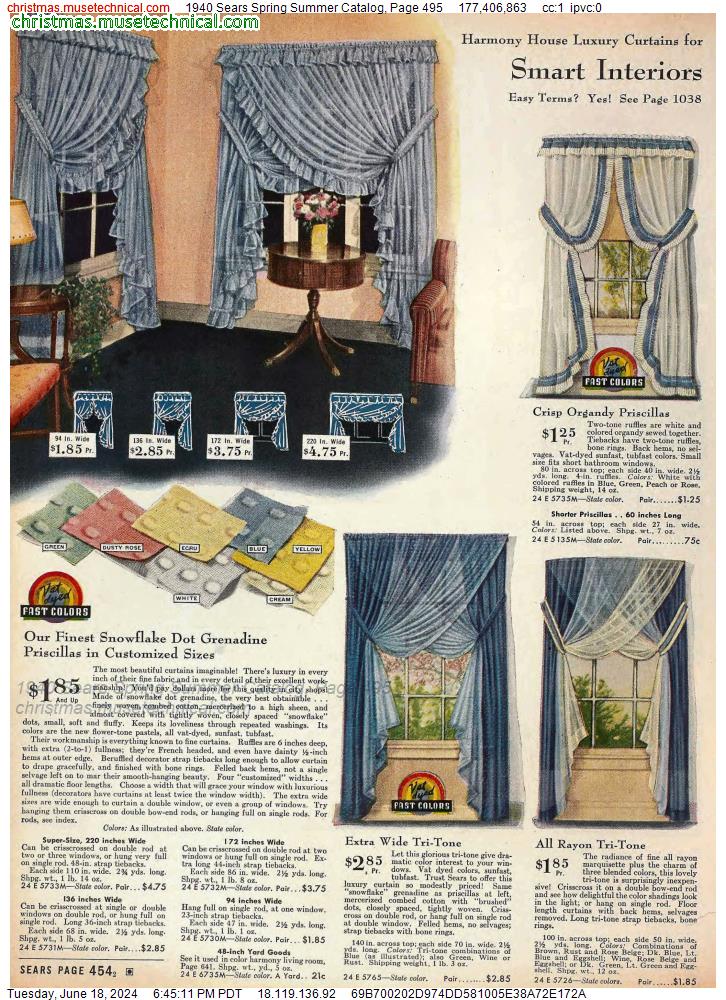 1940 Sears Spring Summer Catalog, Page 495
