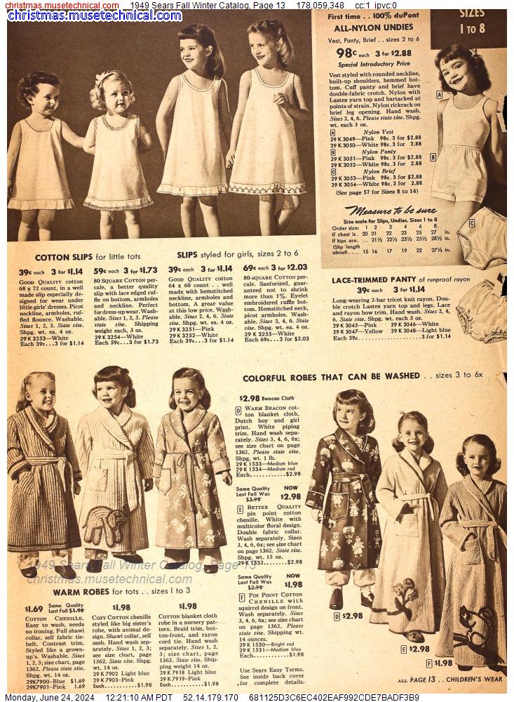 1949 Sears Fall Winter Catalog, Page 13