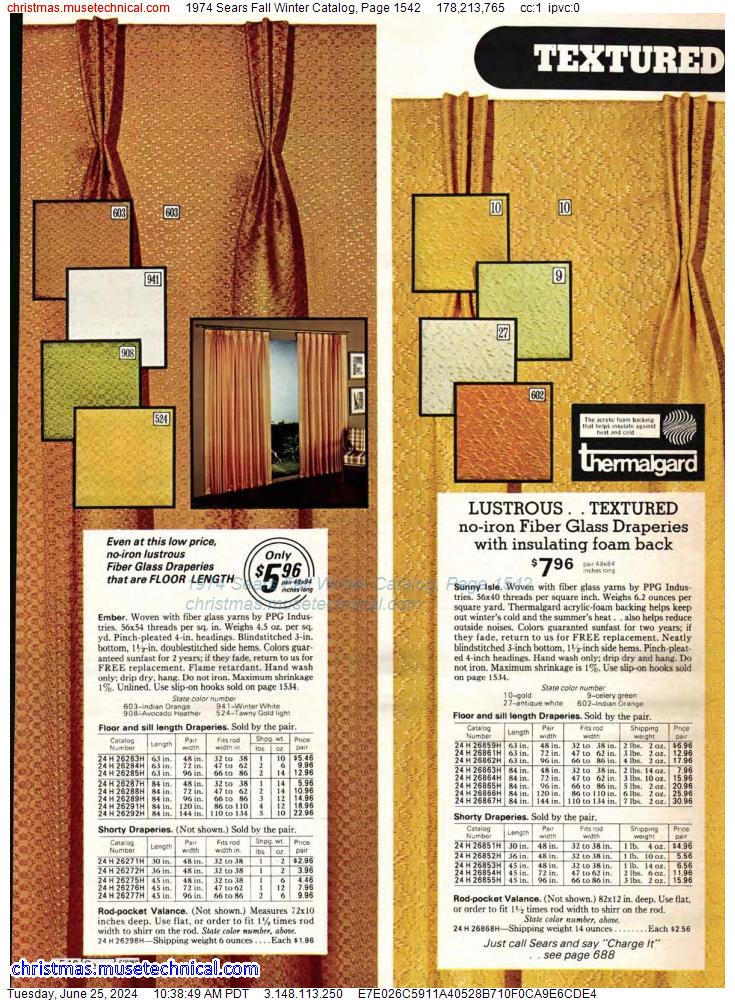 1974 Sears Fall Winter Catalog, Page 1542