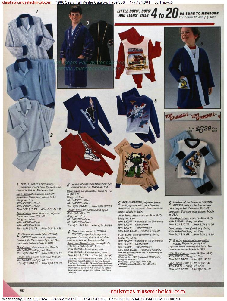 1986 Sears Fall Winter Catalog, Page 350